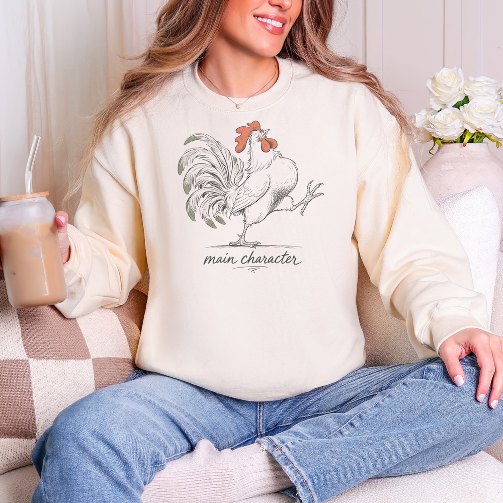 Main Character Rooster Strutting Proud Sweatshirt